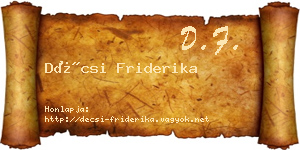 Décsi Friderika névjegykártya